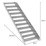 Verstellbare, elfteilige Treppe aus verzinktem Stahl, 900 mm breit, mit rutschfesten Stufen und robustem, langlebigem Design, ideal für verschiedene Anwendungen