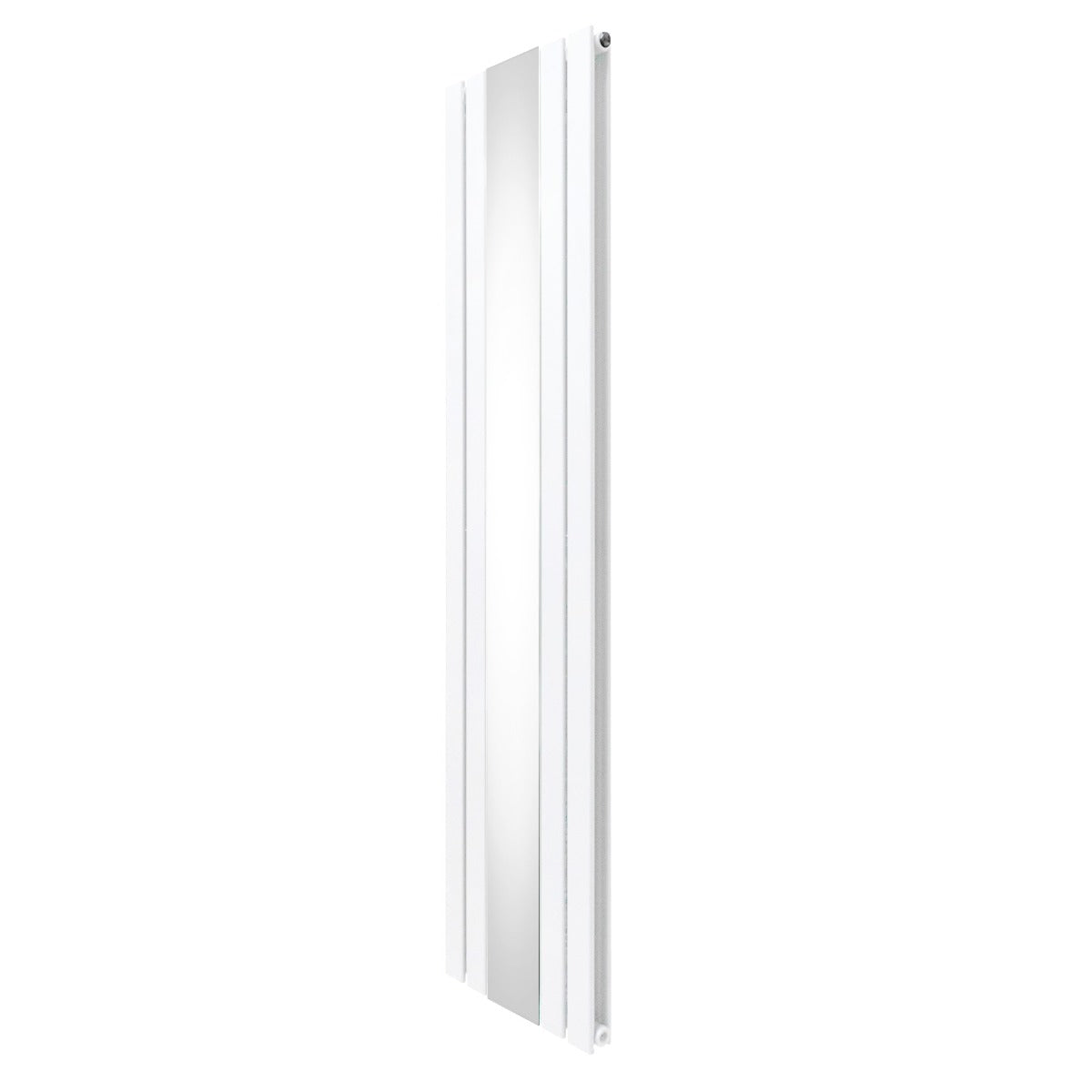 Weißer Heizkörper mit integriertem Spiegel, schlankes Design, 1800mm x 425mm, glatte Oberfläche und moderne Ästhetik für jeden Raum