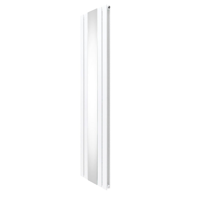 Weißer Heizkörper mit integriertem Spiegel, schlankes Design, 1800mm x 425mm, glatte Oberfläche und moderne Ästhetik für jeden Raum