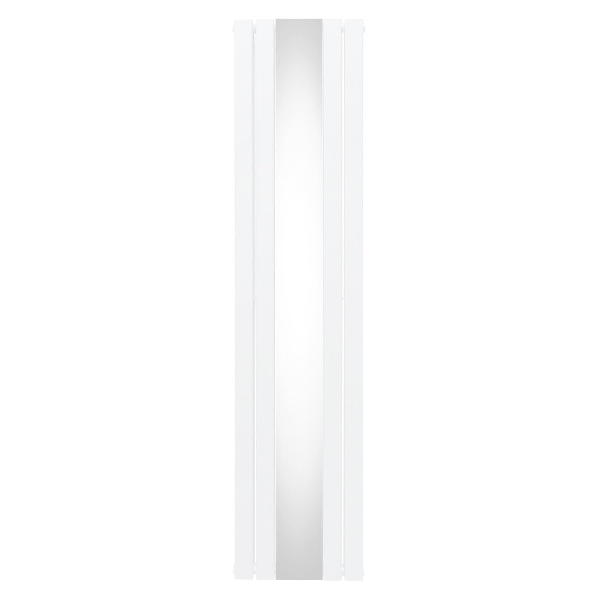Eleganter Heizkörper mit integriertem Spiegel, 1800mm x 425mm, in strahlendem Weiß, glatte Oberfläche und modernes, minimalistisches Design