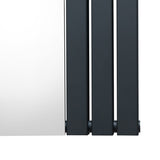Heizkörper mit Spiegel in Anthrazitgrau, 1800mm x 565mm, mit glatter, reflektierender Oberfläche und modernen, rechteckigen Lamellen für elegantes Design