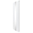 Weißer Heizkörper mit integriertem Spiegel, 1800mm x 565mm, schlankes Design, glatte Oberfläche, vertikale Lamellenstruktur für moderne Räume