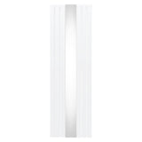 Eleganter weißer Heizkörper mit integriertem Spiegel, 1800mm x 565mm, schlankes Design mit glatter Oberfläche und vertikalen Lamellen