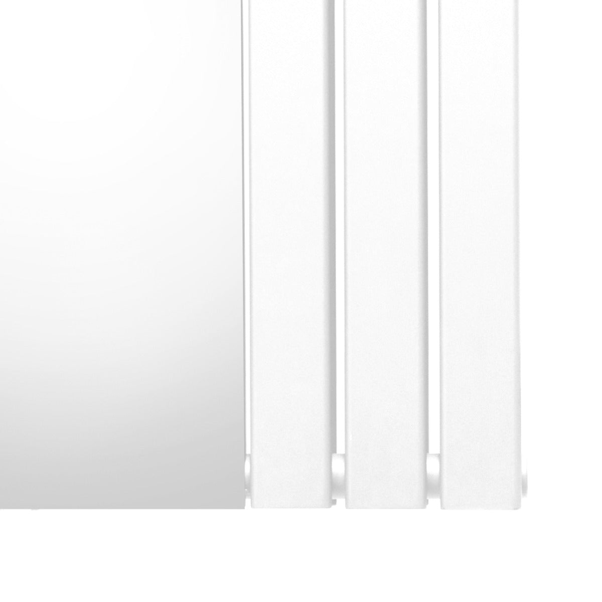 Heizkörper mit integriertem Spiegel in Weiß, 1800mm x 565mm, mit glatter, glänzender Oberfläche und modernen, geraden Linien für elegantes Design