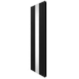 Schwarzer Heizkörper mit integriertem Spiegel, 1800mm x 565mm, schlankes Design, glatte Oberfläche und moderne Linienführung für stilvolle Räume