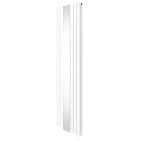 Ovaler Röhrenheizkörper in Weiß mit integriertem Spiegel, 1800mm x 500mm, schlankes Design, glatte Oberfläche und moderne Ästhetik für jeden Raum