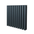 Ovaler Röhrenheizkörper in Anthrazitgrau, 600mm x 600mm, mit glatten, runden Rohren und modernem Design, ideal für stilvolle Heizlösungen