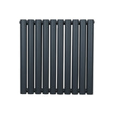 Ovaler Röhrenheizkörper in Anthrazitgrau, 600mm x 600mm, mit glatten, runden Rohren und modernem Design, ideal für stilvolle Heizlösungen