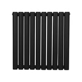 Ovaler Röhrenheizkörper in Schwarz, 600mm x 600mm, mit glatten, runden Rohren und modernem Design, ideal für stilvolle Heizlösungen