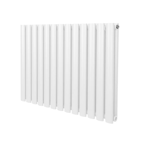 Ovaler Röhrenheizkörper in Weiß, 600mm x 780mm, mit glatter Oberfläche und eleganten, abgerundeten Kanten für moderne Innenräume