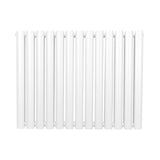 Ovaler Röhrenheizkörper in Weiß, 600mm x 780mm, mit glatten, runden Röhren für effiziente Wärmeverteilung und modernes Design