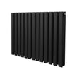 Ovaler Röhrenheizkörper in Schwarz, 600mm x 780mm, mit glatter Oberfläche und eleganten, runden Röhren für effiziente Wärmeabgabe