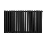 Ovaler Röhrenheizkörper in Schwarz, 600mm x 1020mm, mit glatter Oberfläche und eleganten, runden Röhren für moderne Heizlösungen