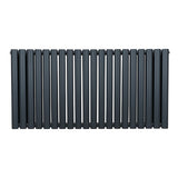 Ovaler Röhrenheizkörper in Anthrazitgrau, 600mm x 1200mm, mit glatter Oberfläche und gleichmäßiger Anordnung der Röhren für effiziente Wärmeverteilung