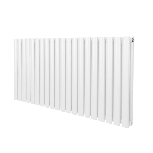 Ovaler Röhrenheizkörper in Weiß, 600mm x 1200mm, mit glatter Oberfläche und gleichmäßigen, vertikalen Röhren für effiziente Wärmeverteilung