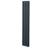 Ovaler Röhrenheizkörper in Anthrazitgrau, 1600mm x 240mm, mit glatter Oberfläche und eleganten, schlanken Linien für modernes Wohndesign
