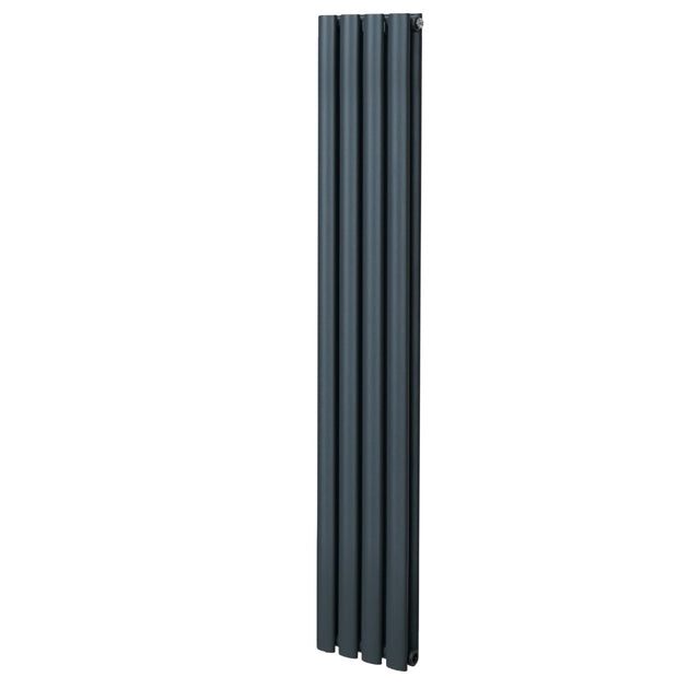 Ovaler Röhrenheizkörper in Anthrazitgrau, 1600mm x 240mm, mit glatter Oberfläche und eleganten, schlanken Linien für modernes Wohndesign