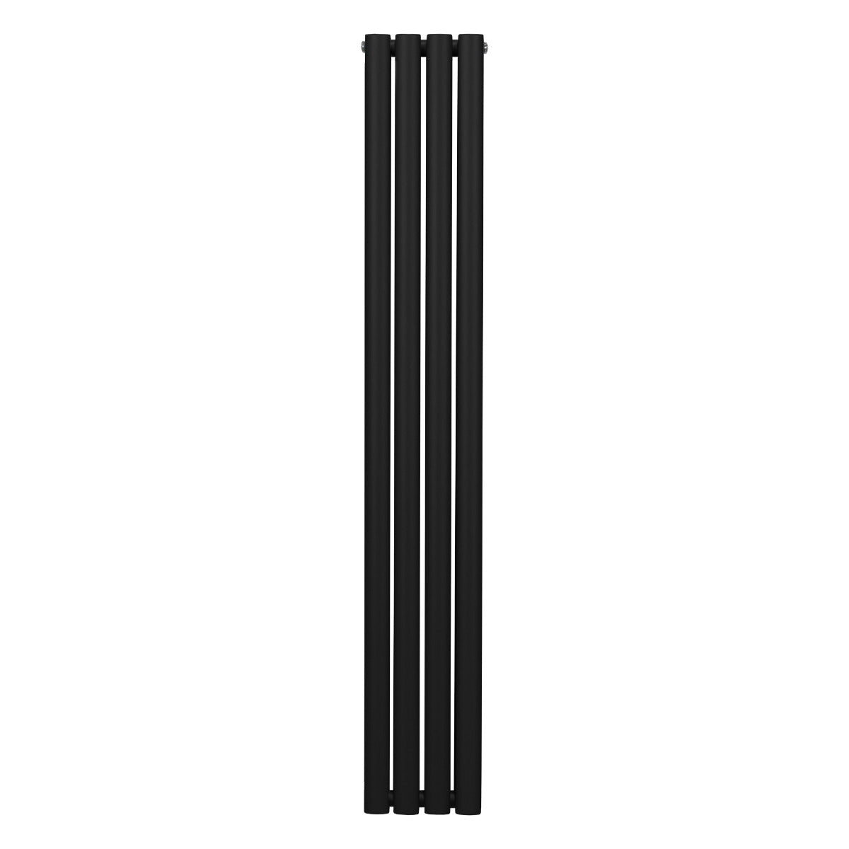 Schwarzer ovaler Röhrenheizkörper mit den Maßen 1600mm x 240mm, schlankes Design und glatte, matte Oberfläche für moderne Innenräume