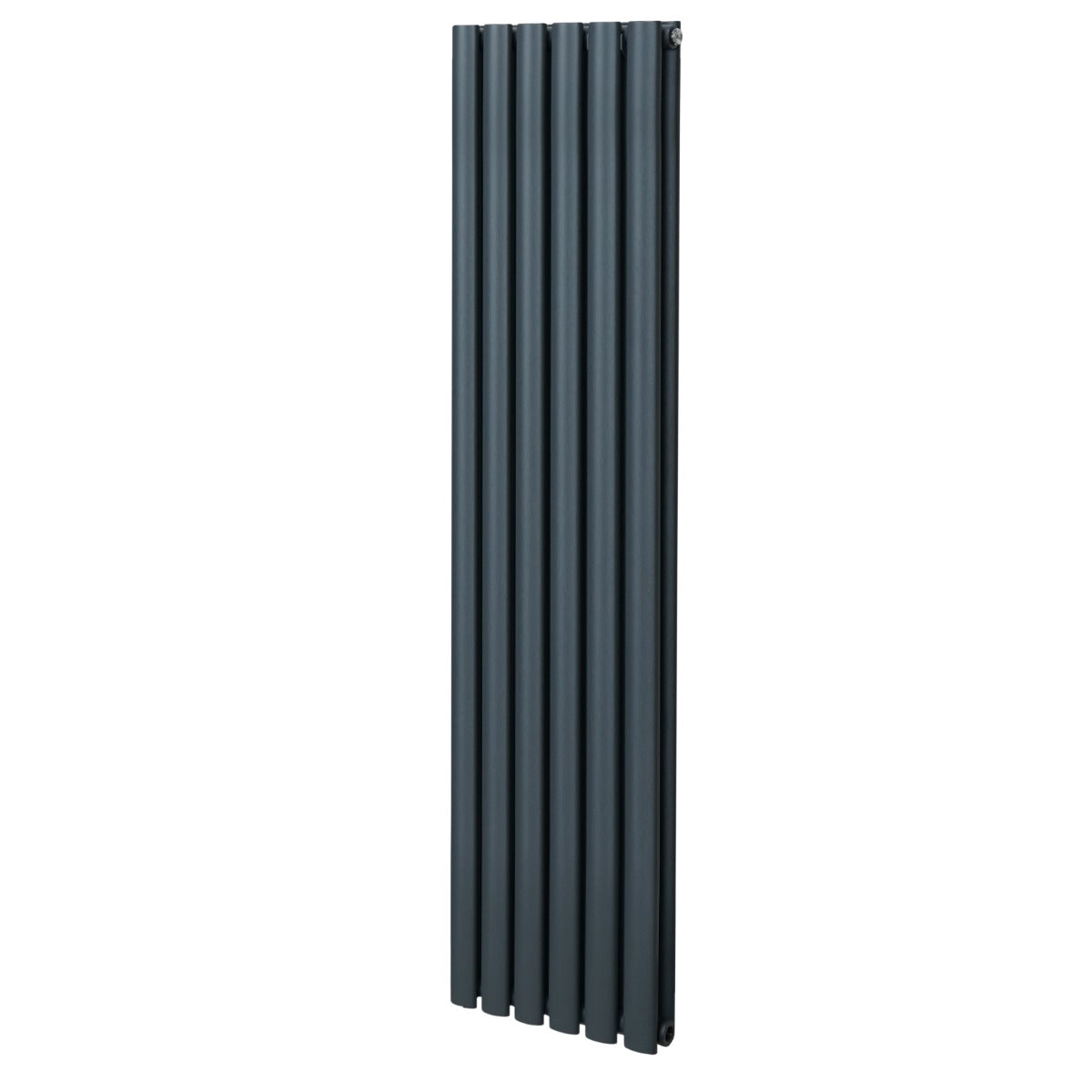 Ovaler Röhrenheizkörper in Anthrazitgrau, 1600mm x 360mm, mit glatter, moderner Oberfläche und vertikaler Anordnung für effiziente Wärmeverteilung