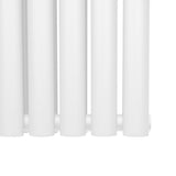 Ovaler Röhrenheizkörper in Weiß, 1600mm x 360mm, mit glatten, runden Rohren und modernem Design, ideal für effiziente Raumheizung