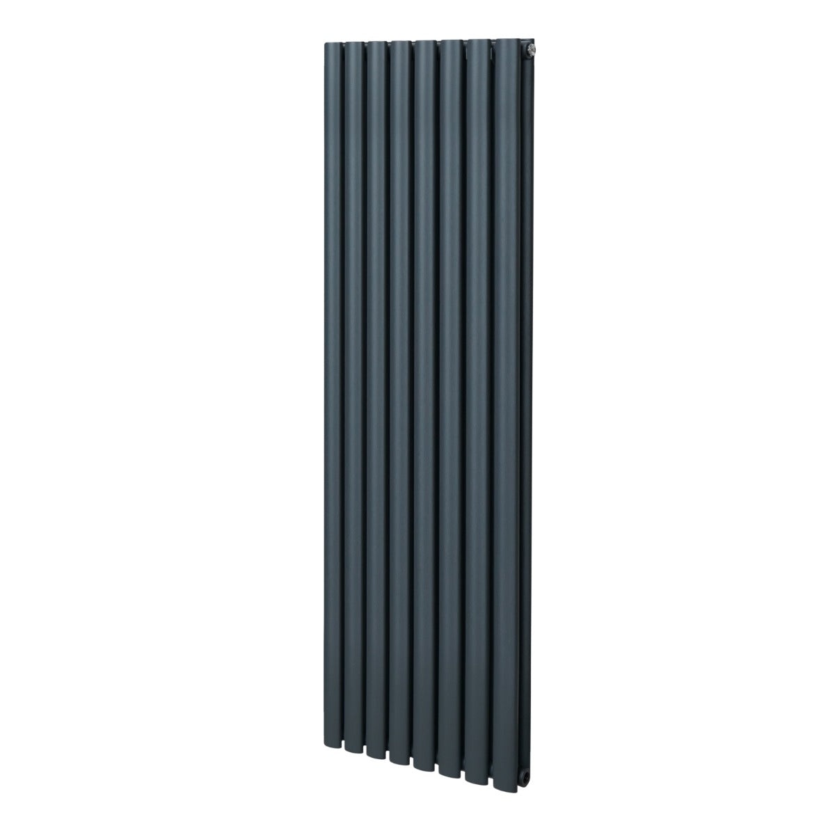 Ovaler Röhrenheizkörper in Anthrazitgrau, 1600mm x 480mm, mit glatten, runden Rohren und modernem Design, ideal für stilvolle Heizlösungen