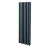 Ovaler Röhrenheizkörper in Anthrazitgrau, 1600mm x 480mm, mit glatten, runden Rohren und modernem Design, ideal für stilvolle Heizlösungen
