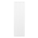 Ovaler Röhrenheizkörper in Weiß, 1600mm x 480mm, mit glatter Oberfläche und mehreren vertikalen Röhren für effiziente Wärmeverteilung