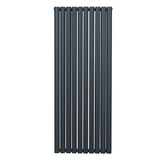 Ovaler Röhrenheizkörper in Anthrazitgrau, 1600mm x 600mm, mit glatten, modernen Röhren und elegantem, minimalistischen Design für stilvolle Räume