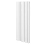 Ovaler Röhrenheizkörper in Weiß, 1600mm x 600mm, mit glatter Oberfläche und vertikalen Lamellen für effiziente Wärmeverteilung und modernes Design