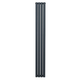 Ovaler Röhrenheizkörper in Anthrazitgrau, 1800mm x 240mm, mit glatter, mattschwarzer Oberfläche und modernem, schlankem Design für effiziente Wärmeabgabe