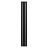 Schwarzer ovaler Röhrenheizkörper mit einer Höhe von 1800 mm und einer Breite von 240 mm, elegant und modern im Design, ideal für jeden Raum