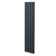 Ovaler Röhrenheizkörper in Anthrazitgrau, 1800mm x 360mm, mit glatten, vertikalen Röhren und modernem, minimalistischen Design für stilvolle Heizlösungen