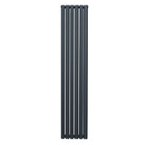 Ovaler Röhrenheizkörper in Anthrazitgrau, 1800mm x 360mm, mit glatten, runden Rohren für effiziente Wärmeverteilung und modernes Design