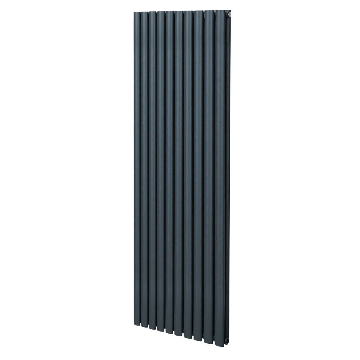 Ovaler Röhrenheizkörper in Anthrazitgrau, 1800mm x 600mm, mit vertikalen Röhren und glatter, moderner Oberfläche für effiziente Wärmeabgabe