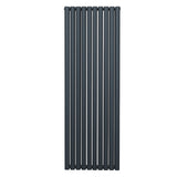 Ovaler Röhrenheizkörper in Anthrazitgrau, 1800mm x 600mm, mit schlanken, vertikalen Röhren und glatter, moderner Oberfläche für effiziente Wärmeverteilung
