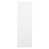 Ovaler Röhrenheizkörper in Weiß, 1800mm x 600mm, mit schlanken, vertikalen Lamellen für effiziente Wärmeverteilung und modernes Design
