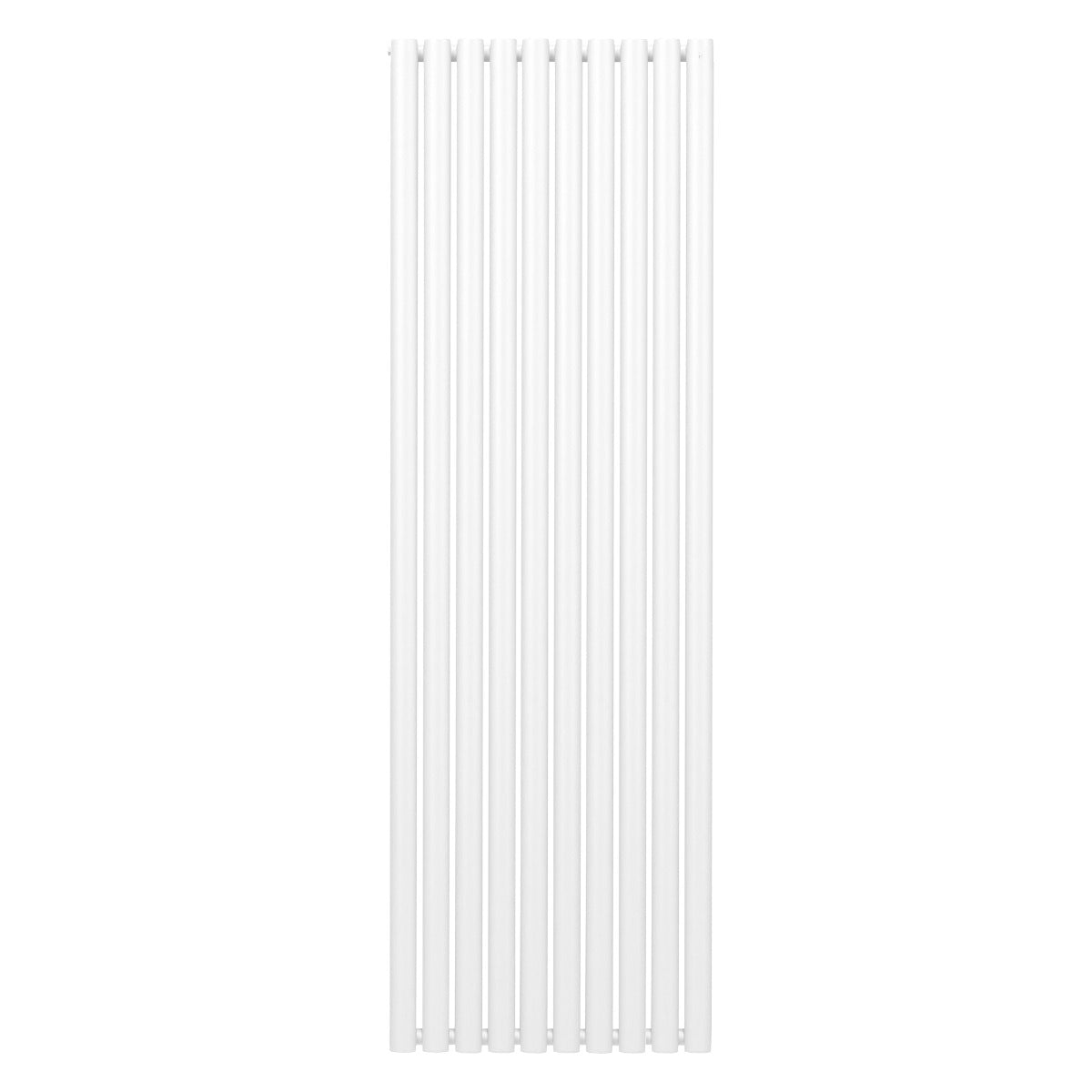 Ovaler Röhrenheizkörper in Weiß, 1800mm x 600mm, mit glatter Oberfläche und vertikalen Lamellen für effiziente Wärmeverteilung und modernes Design