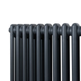 Traditioneller 2-Spalten-Heizkörper in Anthrazitgrau, 1800 x 472 mm, mit glatten, robusten Oberflächen und eleganten, runden Kanten