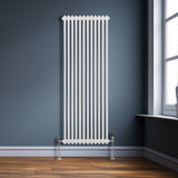 Traditioneller 2-Spalten-Heizkörper in Weiß, 1800 x 562 mm, vertikale Lamellenstruktur, glänzende Oberfläche, ideal für moderne Innenräume