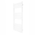 Flachheizkörper für Handtücher in Weiß, 1200mm x 450mm, mit glatten, horizontalen Lamellen und modernem, minimalistischen Design