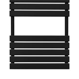 Flachheizkörper für Handtücher in elegantem Schwarz, 1200mm x 450mm, mit glatten, modernen Linien und hochwertiger, pulverbeschichteter Oberfläche