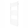 Flachheizkörper für Handtücher in Weiß, 1200mm x 500mm, mit glatten, horizontalen Lamellen und modernem, minimalistischen Design