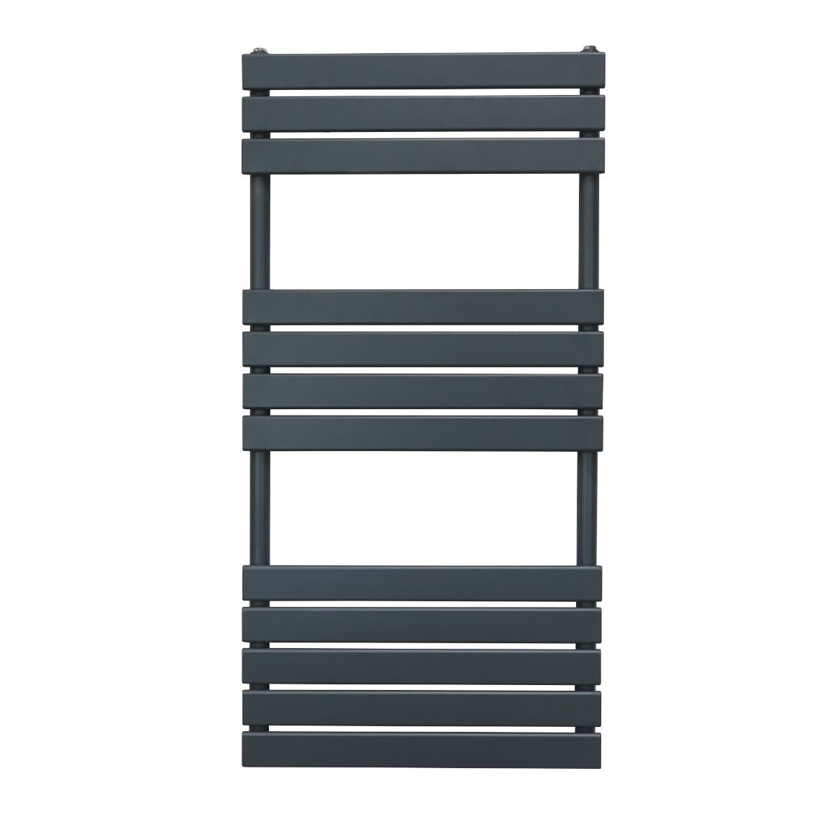 Flachheizkörper für Handtücher in Anthrazitgrau, 1200mm x 600mm, mit schlankem, modernem Design und horizontalen Heizstäben für effiziente Wärmeverteilung