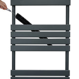 Flachheizkörper für Handtücher in Anthrazitgrau, 1200mm x 600mm, mit glatten, modernen Linien und einem Handtuchhalter, der leicht zu reinigen ist