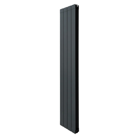 Anthrazitgrauer Aluminium Paneelheizkörper mit schlankem Design, 1800mm hoch und 315mm breit, ideal für moderne Wohnräume