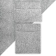 Silbergraue Aufbewahrungstaschen aus weichem Filz, rechteckig mit zwei Fächern, ideal für Autos, bieten praktischen Stauraum und elegantes Design