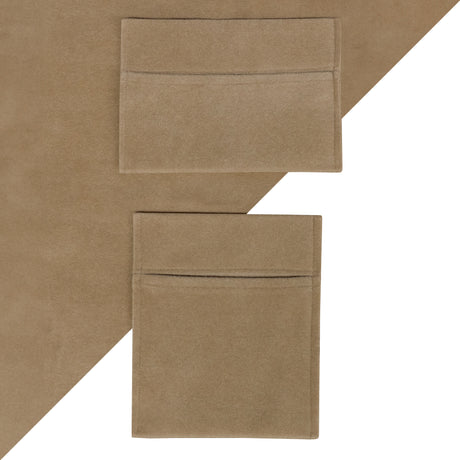 Beige Autostoff und Aufbewahrungstaschen aus weichem Material, mit zwei praktischen Taschen und glatter, samtiger Oberfläche für eleganten Look