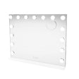 Eleganter LED Bluetooth Spiegel in 58 x 46 cm, mit klarer, reflektierender Oberfläche und runden, integrierten Lichtern für optimale Beleuchtung
