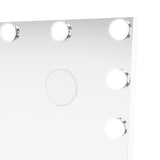 LED Bluetooth Spiegel in rechteckiger Form, 80 x 60 cm, mit sechs integrierten, dimmbaren Lichtern für eine helle, klare Reflexion