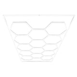 Moderne hexagonale LED Lampe in Weiß, mit einem einzigartigen geometrischen Design aus dünnen Leuchten, die ein sanftes Licht verbreiten